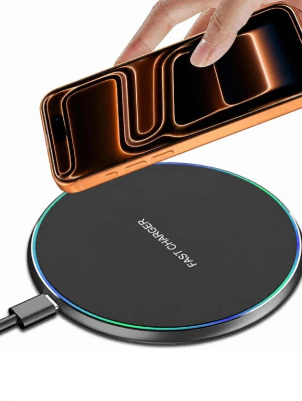 Ultra Slim Wireless Charger Pad | 15W Fast Charging Station Black
